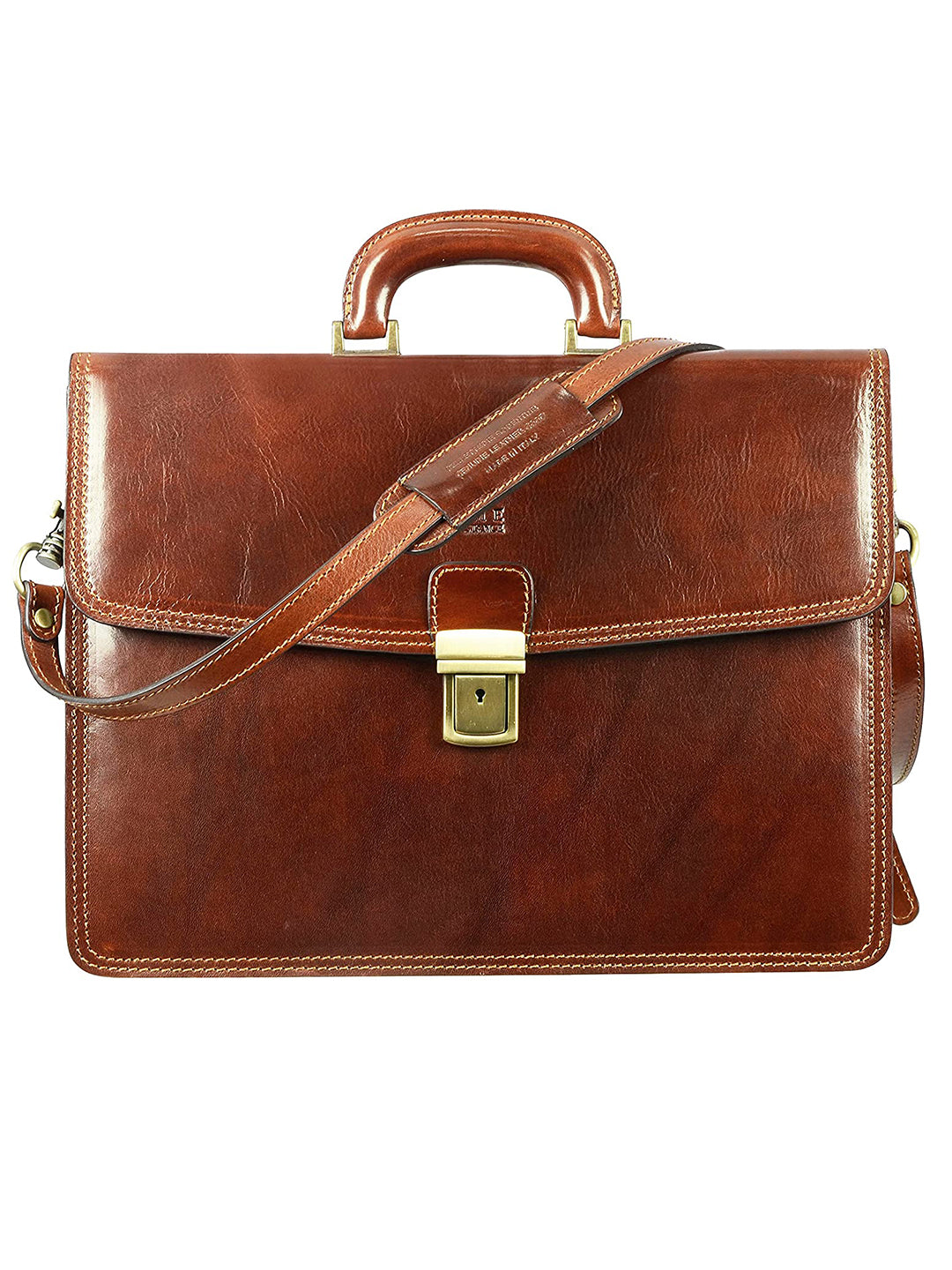 16 inch Premium Laptop Leather Bag | Brown Color |  Cowhide Original Leater