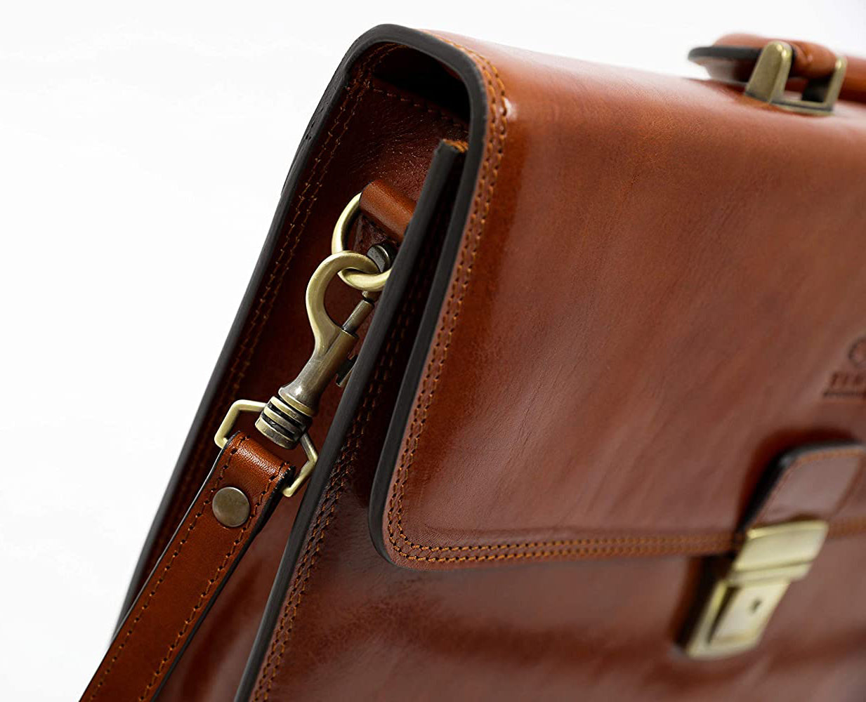 16 inch Premium Laptop Leather Bag | Brown Color |  Cowhide Original Leater