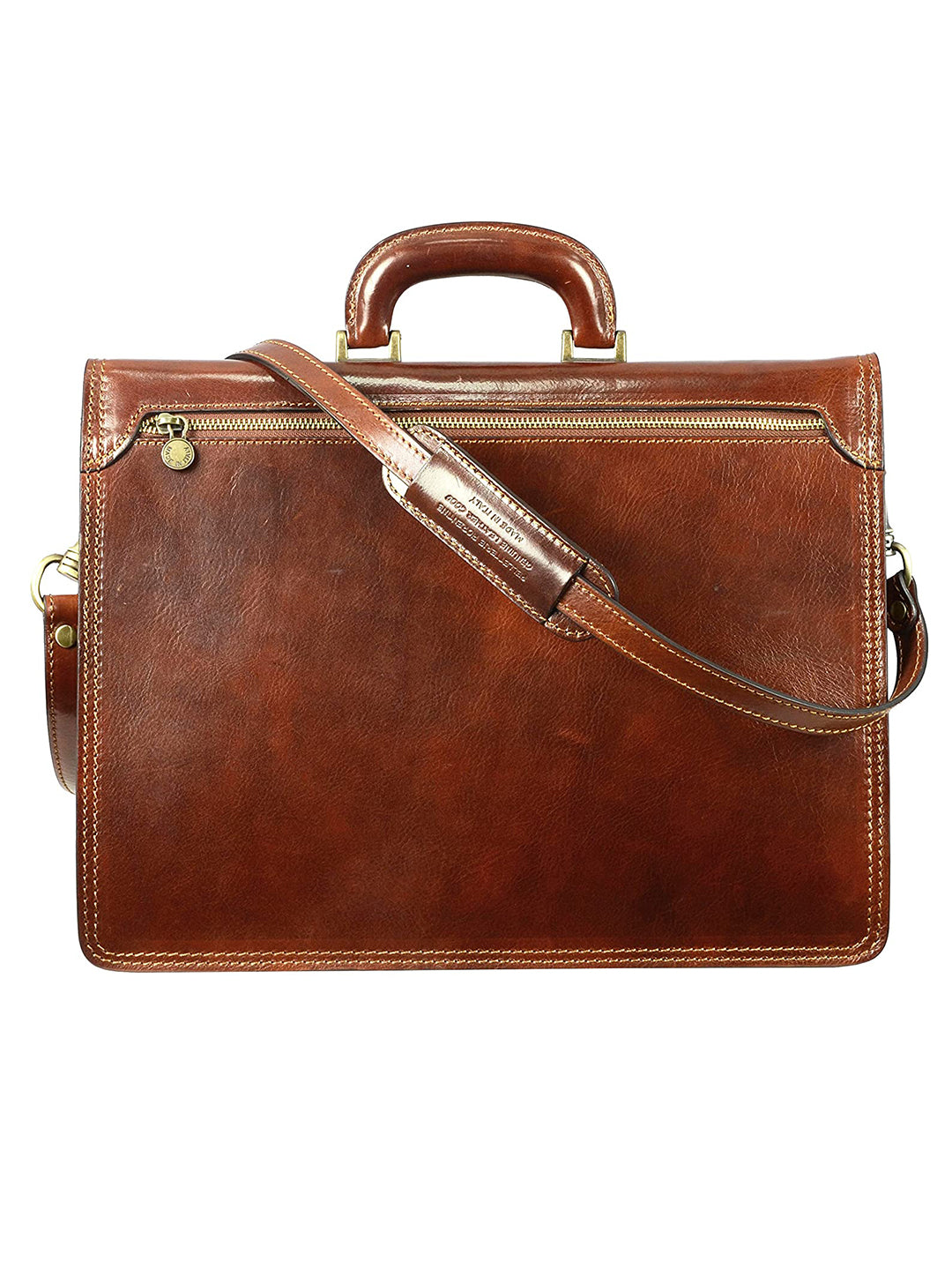 16 inch Premium Laptop Leather Bag | Brown Color |  Cowhide Original Leater