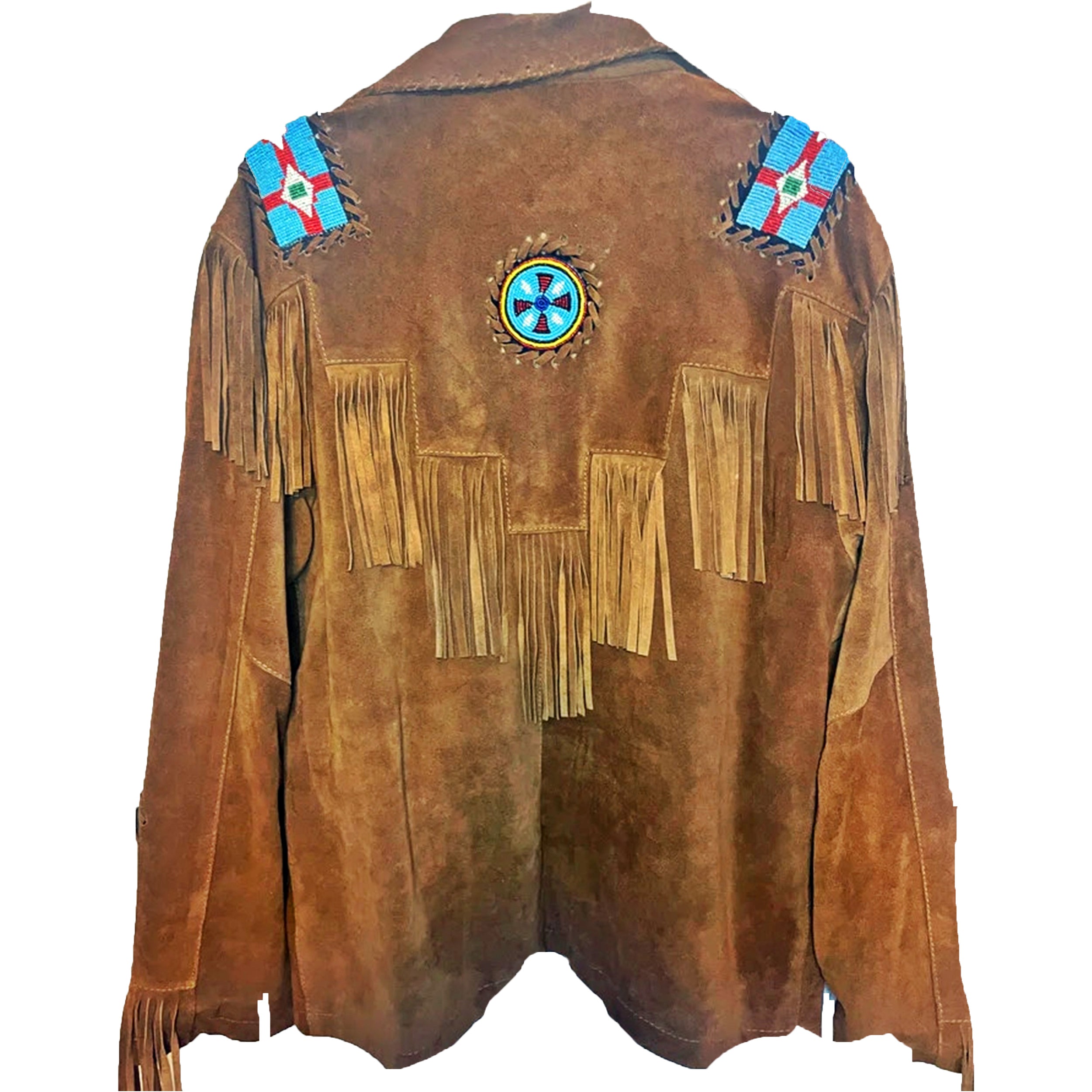 Native American Fringe White Leather Jacket | Handcrafted  | 2025