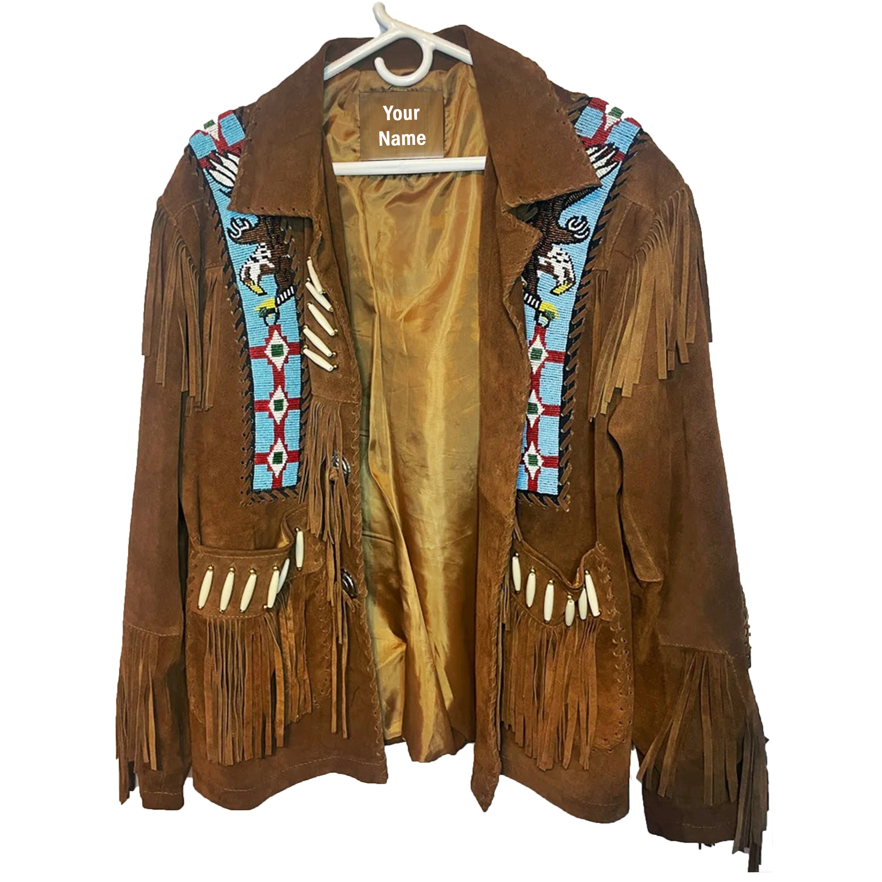 Native American Fringe White Leather Jacket | Handcrafted  | 2025